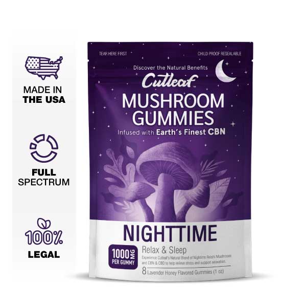 Nighttime 1000MG Mushroom Gummies Cutleaf