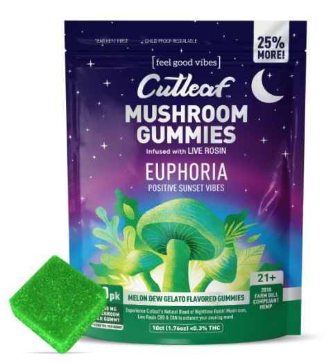 Melon Dew Gelato 1000MG Euphoria Mushroom Gummies