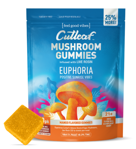 Mango Gelato 1000MG Euphoria Mushroom Gummies